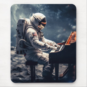 A Symphony for the Stars Astronaut Piano on Moon Mouse Pad