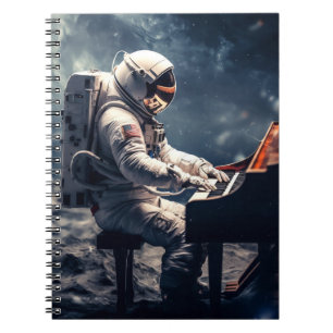 A Symphony for the Stars   Astronaut Piano on Moon Notebook