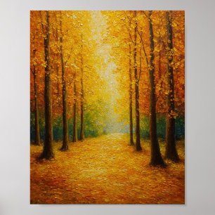 A Symphony of Amber Light and Autumnal Texture Poster