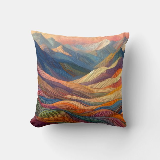 A Symphony of Colourful Patterns Cushion (Front)