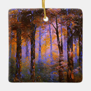 A Symphony of Leaves - Woodland Landscape Ceramic Ornament
