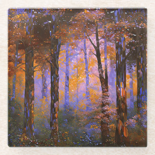 A Symphony of Leaves - Woodland Landscape Glass Coaster