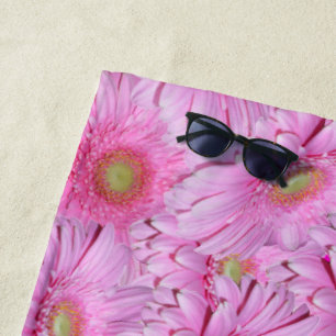 A Symphony of Pink Gerberas, Beach Towel
