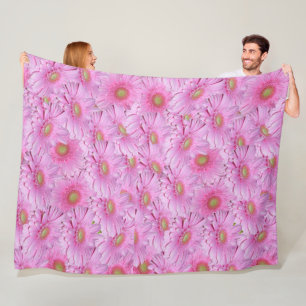 A Symphony of Pink Gerberas, Fleece Blanket