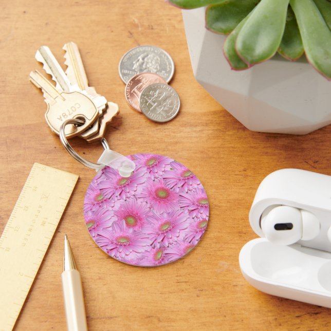 A Symphony of Pink Gerberas, Key Ring (Desk)