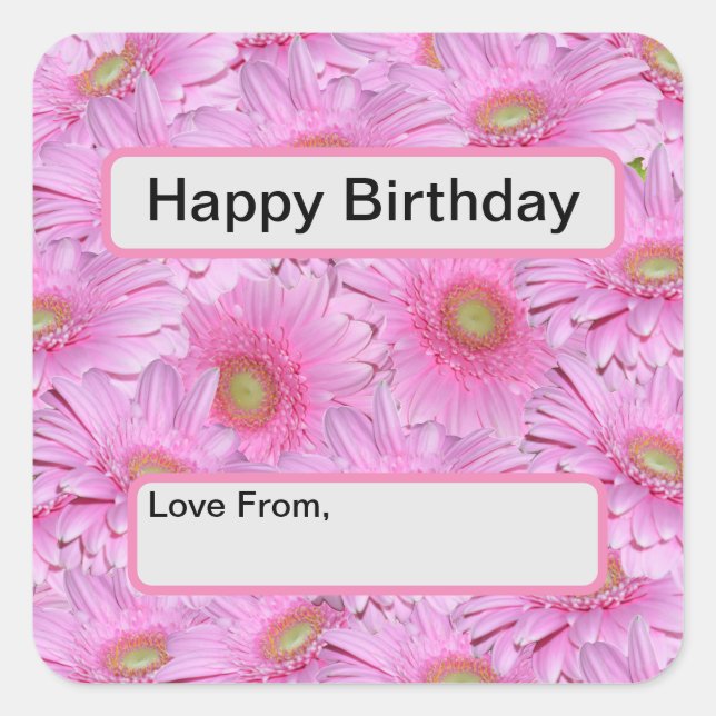 A Symphony of Pink Gerberas, Square Sticker (Front)