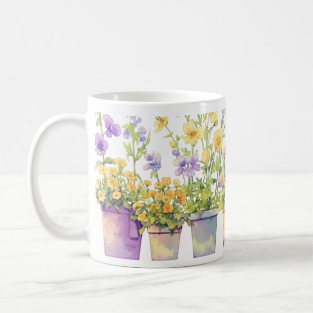 A Symphony of Potted Flowers Coffee Mug (Left)