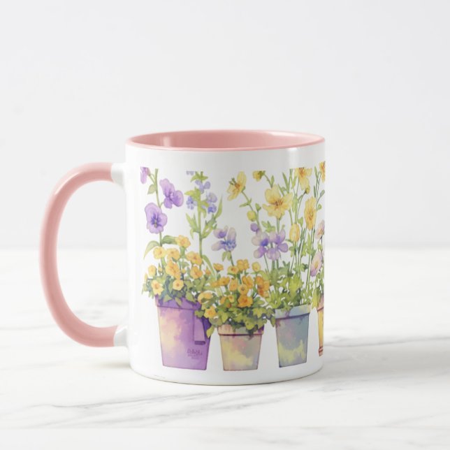 A Symphony of Potted Flowers Mug (Left)
