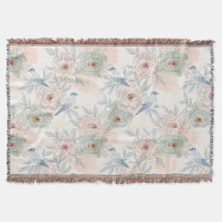A symphony of song and petals pattern throw blanket