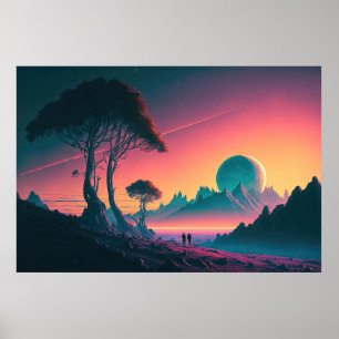 A Synthwave Ode to Romanticism Poster