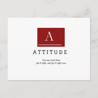 A T T I T U D E, Success starts herege... Postcard