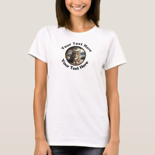 A Tabby Cat T-shirt with Custom Text 
