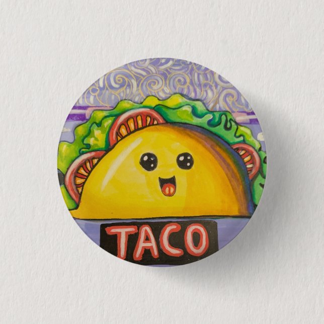 A Taco Kawaii  3 Cm Round Badge (Front)