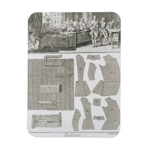 A tailor's workshop and patterns, from the 'Encycl Magnet