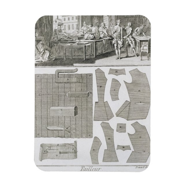 A tailor's workshop and patterns, from the 'Encycl Magnet (Vertical)