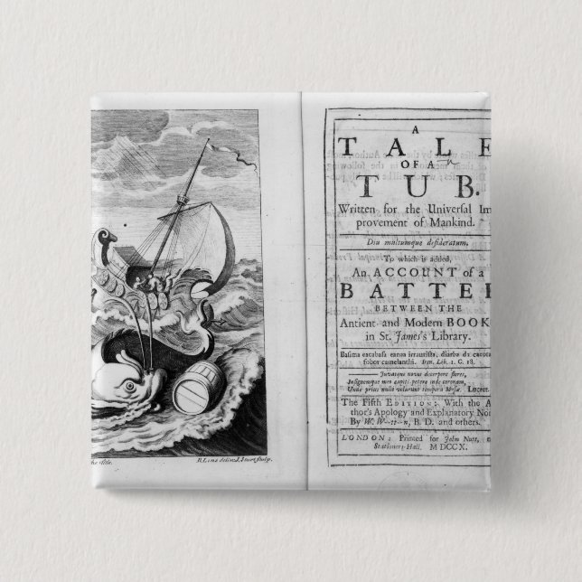 'A Tale of a Tub' 15 Cm Square Badge (Front)