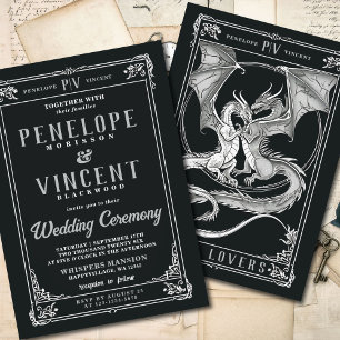 A Tale of Dragon Love   Tarot Wedding Invitation