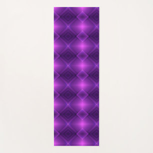 A tall bookmark with a vibrant purple geometric yoga mat