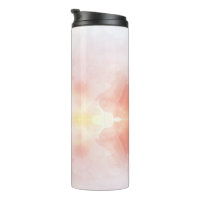 A tall, cylindrical travel mug with a black lid