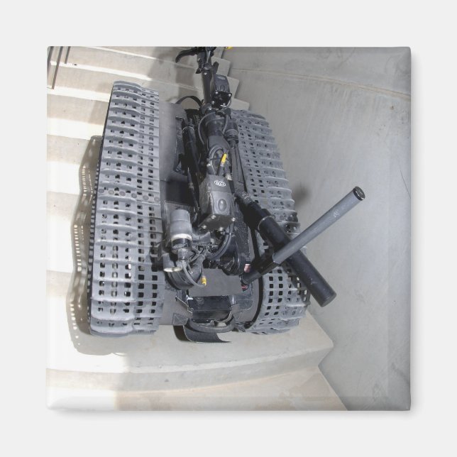 A Talon 3B robot unit climbing a flight of stai Magnet (Front)