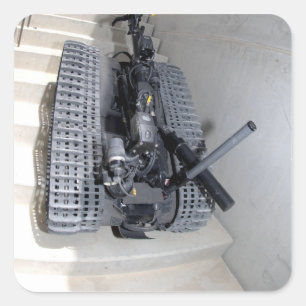 A Talon 3B robot unit climbing a flight of stai Square Sticker
