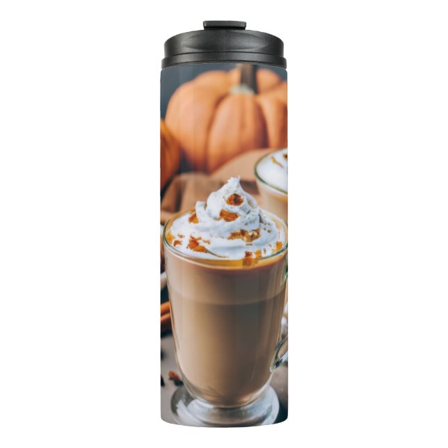 A Taste of Autumn Pumpkin Spice Latte Delight Thermal Tumbler (Front)