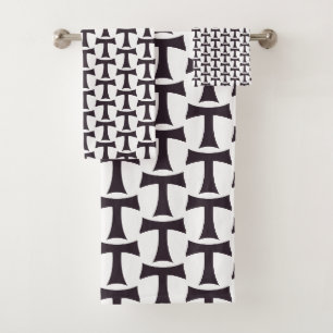 A tau cross Saint Anthony cross Bath Towel Set