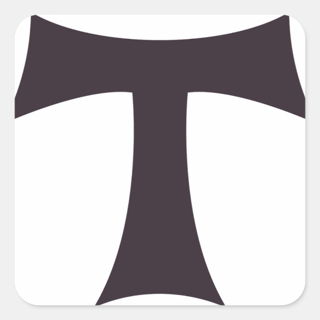 A tau cross Saint Anthony cross Square Sticker (Front)