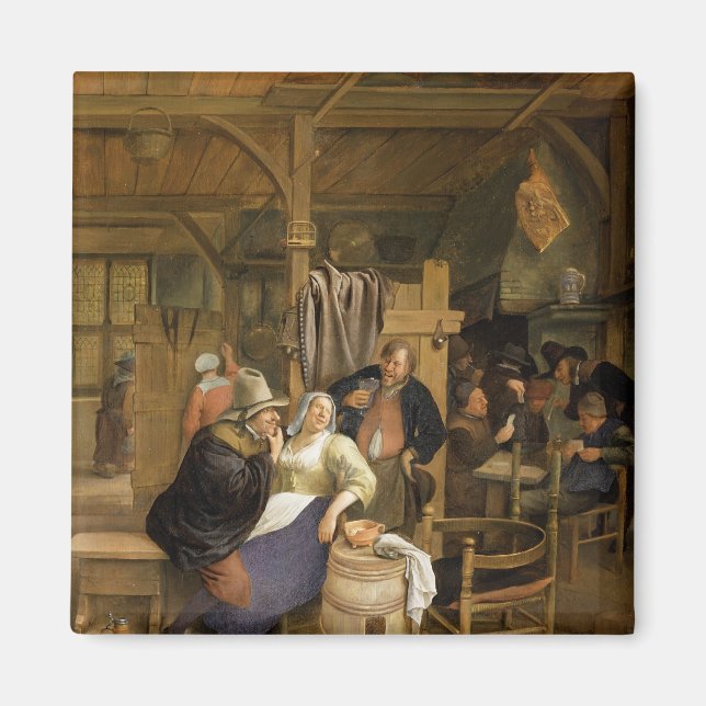 A Tavern Interior with Card Players Magnet (Front)