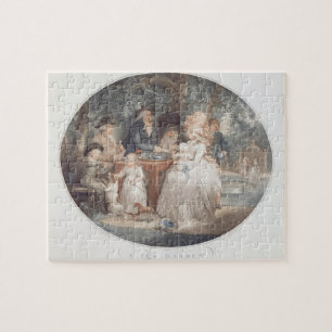 A Tea Garden, colour stipple engraving after Morla Jigsaw Puzzle