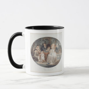 A Tea Garden, colour stipple engraving after Morla Mug