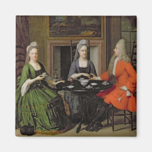 A Tea Party (oil on canvas) Magnet