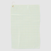 A tea towel with a grid pattern in light blue 