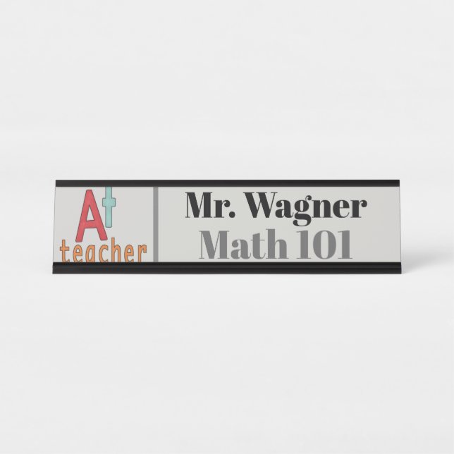 A+Teacher add name class desk plate Desk Name Plate (Front)