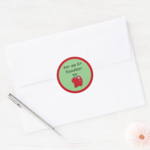 A+ Teacher Red Apple Cool School Cartoon Classic Round Sticker