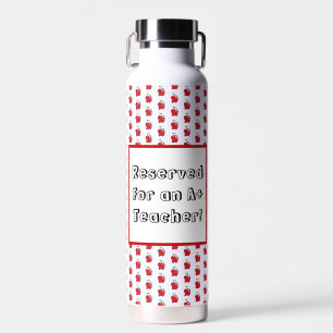 A+ Teacher Red Apple Cool School Cartoon Water Bottle