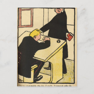 A teacher reprimands his pupil from Crimes Postcard