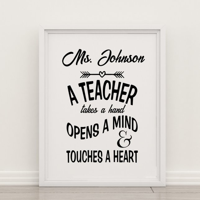 A teacher takes a hand, opens a mind poster (Creator Uploaded)