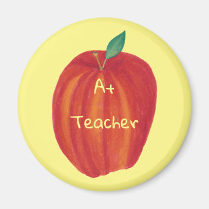 A+ Teacher Watercolor Apple Magnets