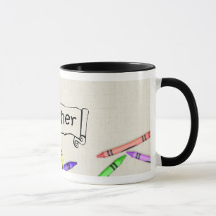 A+ Teacher With Crayons Mug
