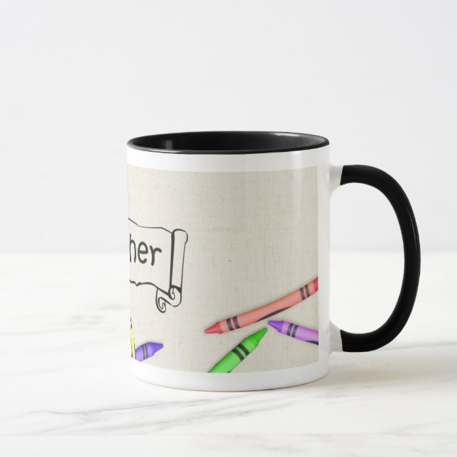 A+ Teacher With Crayons Mug (Right)
