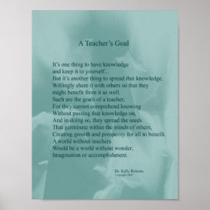 A Teacher's Goal Poster