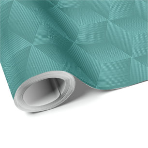 A teal blue roll of wrapping paper