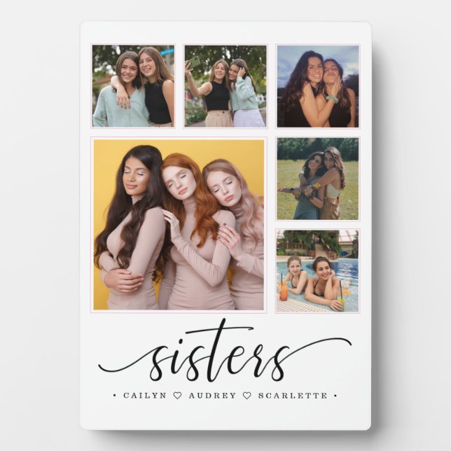 A Team of Sisters Modern Collage Plaque (Front)