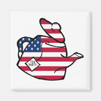 A Teapot in American Flag Colours Magnet