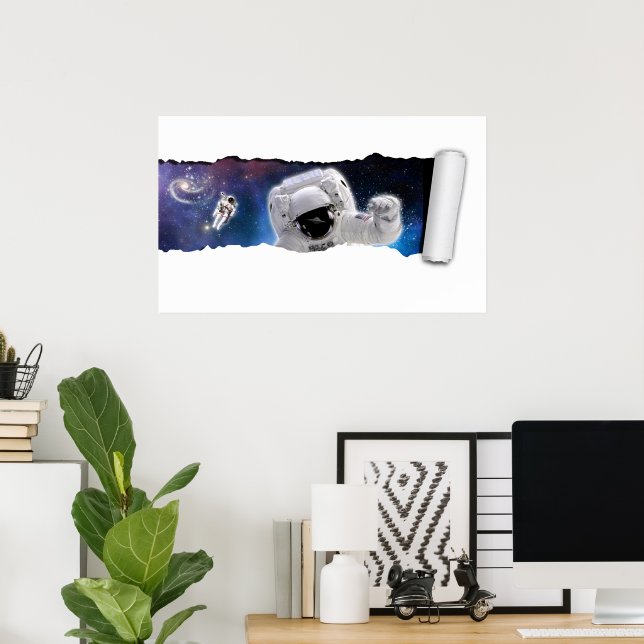 A Tear in Space - Astronaut Alien Encounter - Rip Poster (Home Office)