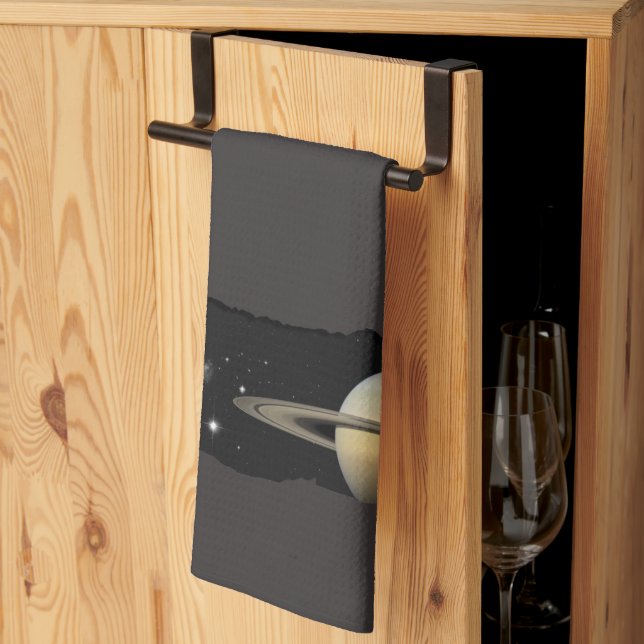 A Tear in Space - Saturn Galaxy Elegant - Rip Kitc Tea Towel (Thirds Fold)