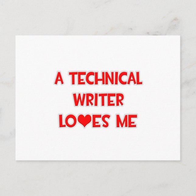 A Technical Writer Loves Me Postcard (Front)