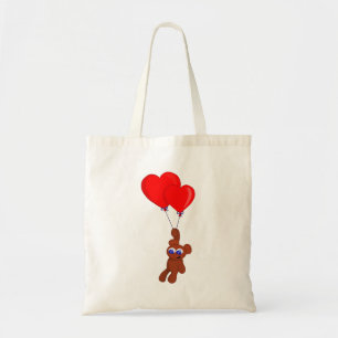 A Teddy Bear Holding Heart Shaped Balloons Tote Bag