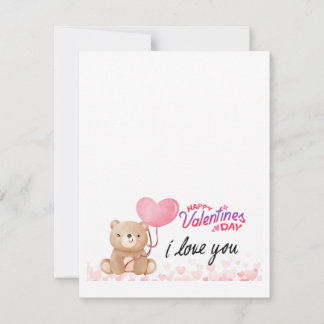 A Teddy Bear Valentine theme card